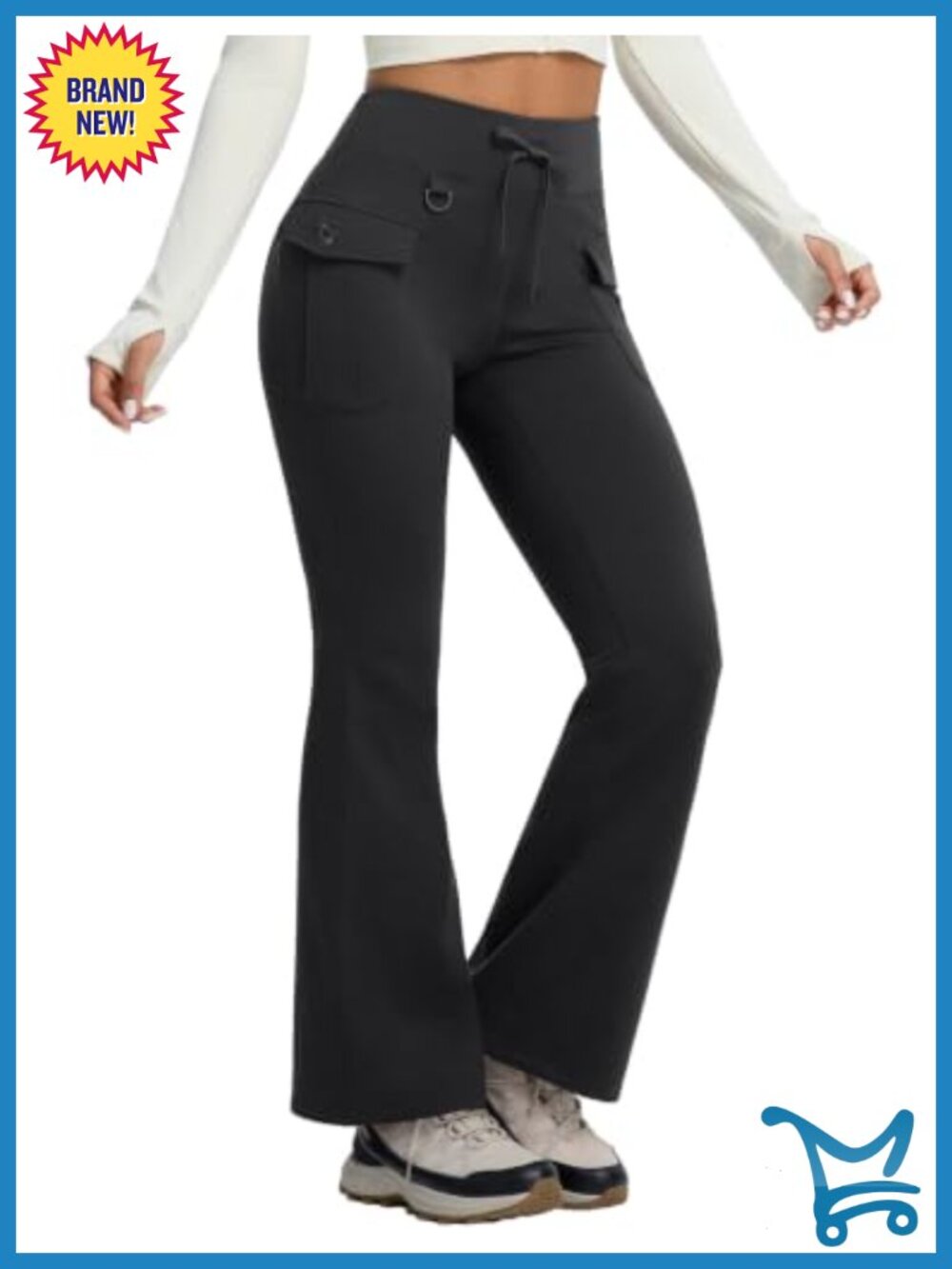 Fleece Lined Hiking Pants Thermal Warm Flare Cargo Pants